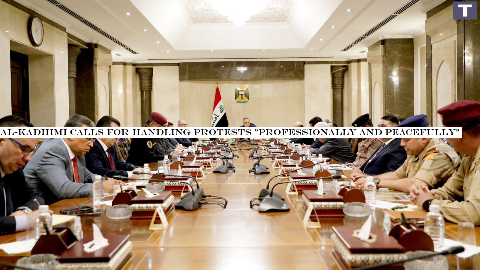 Al-Kadhimi calls for handling protests