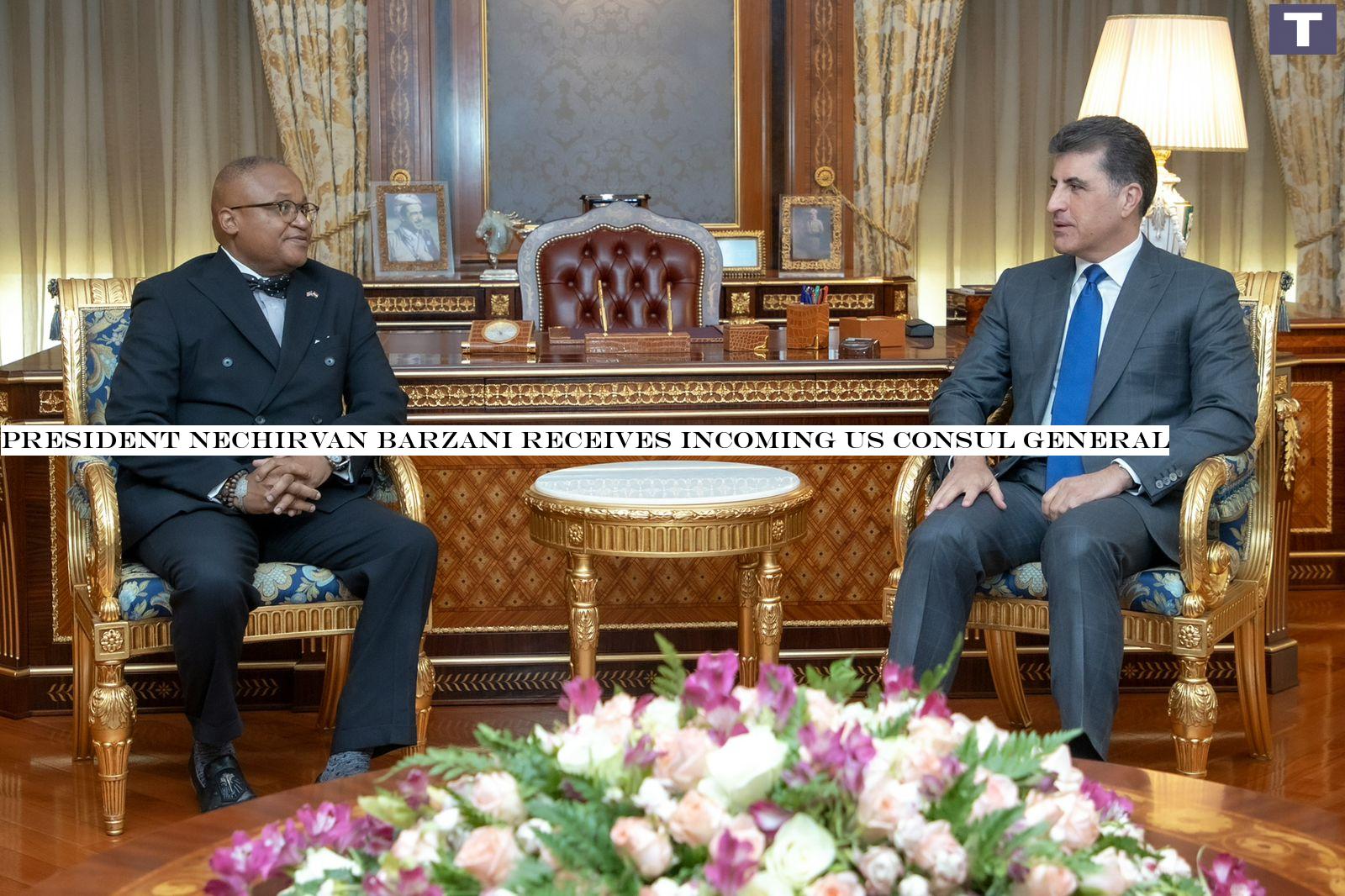 President Nechirvan Barzani receives incoming US Consul General