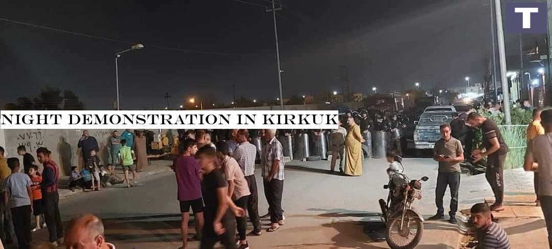 Night demonstration in Kirkuk