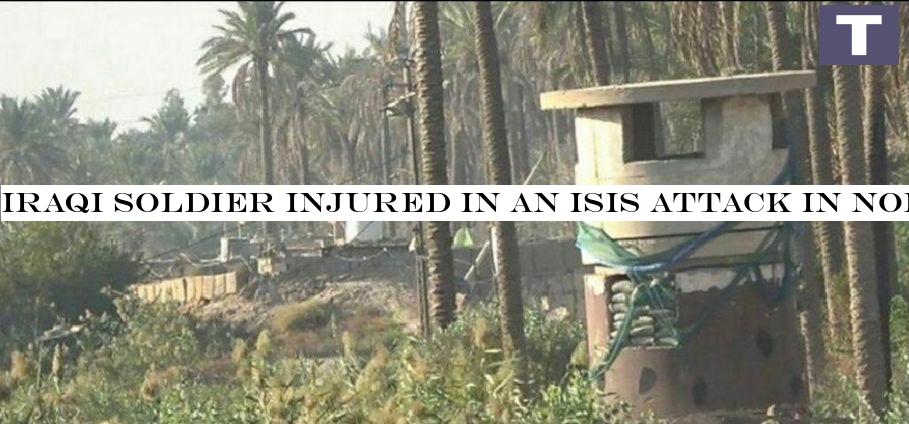 Iraqi soldier injured in an ISIS attack in northern Baghdad