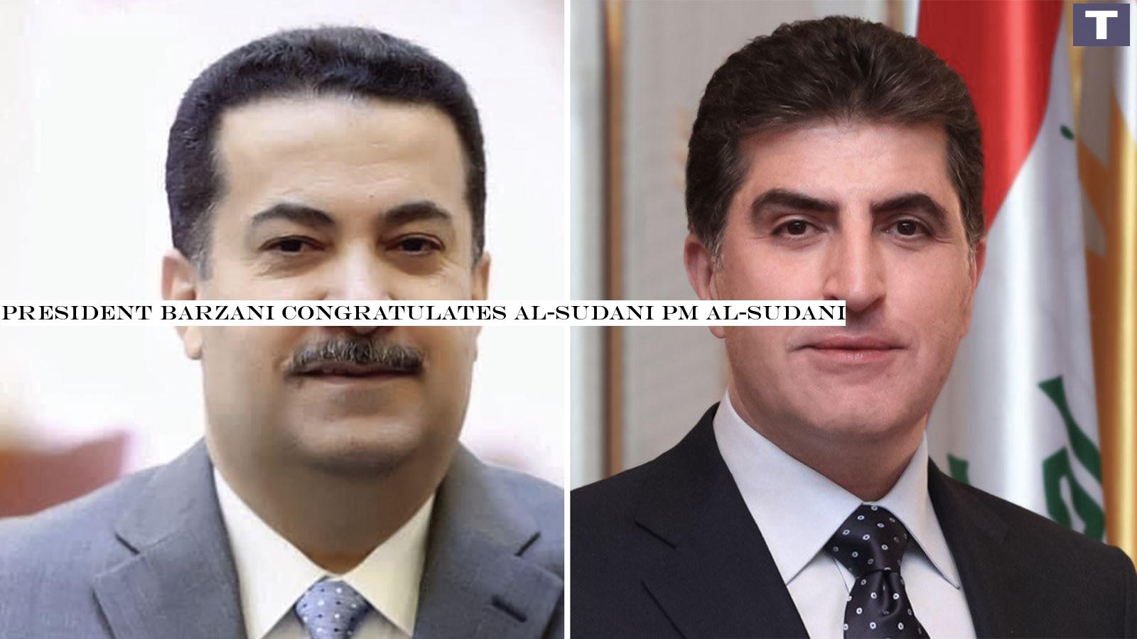President Barzani congratulates al-Sudani PM al-Sudani