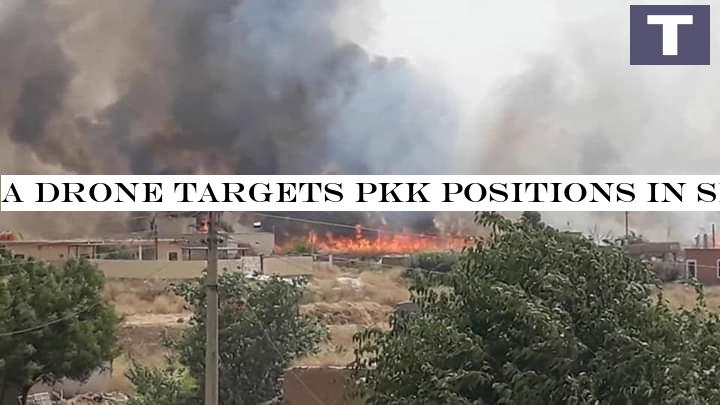 A drone targets PKK positions in Sinjar, Source