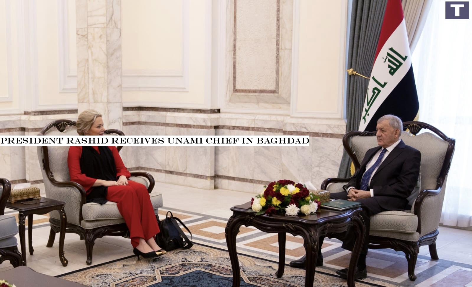 President Rashid receives UNAMI chief in Baghdad